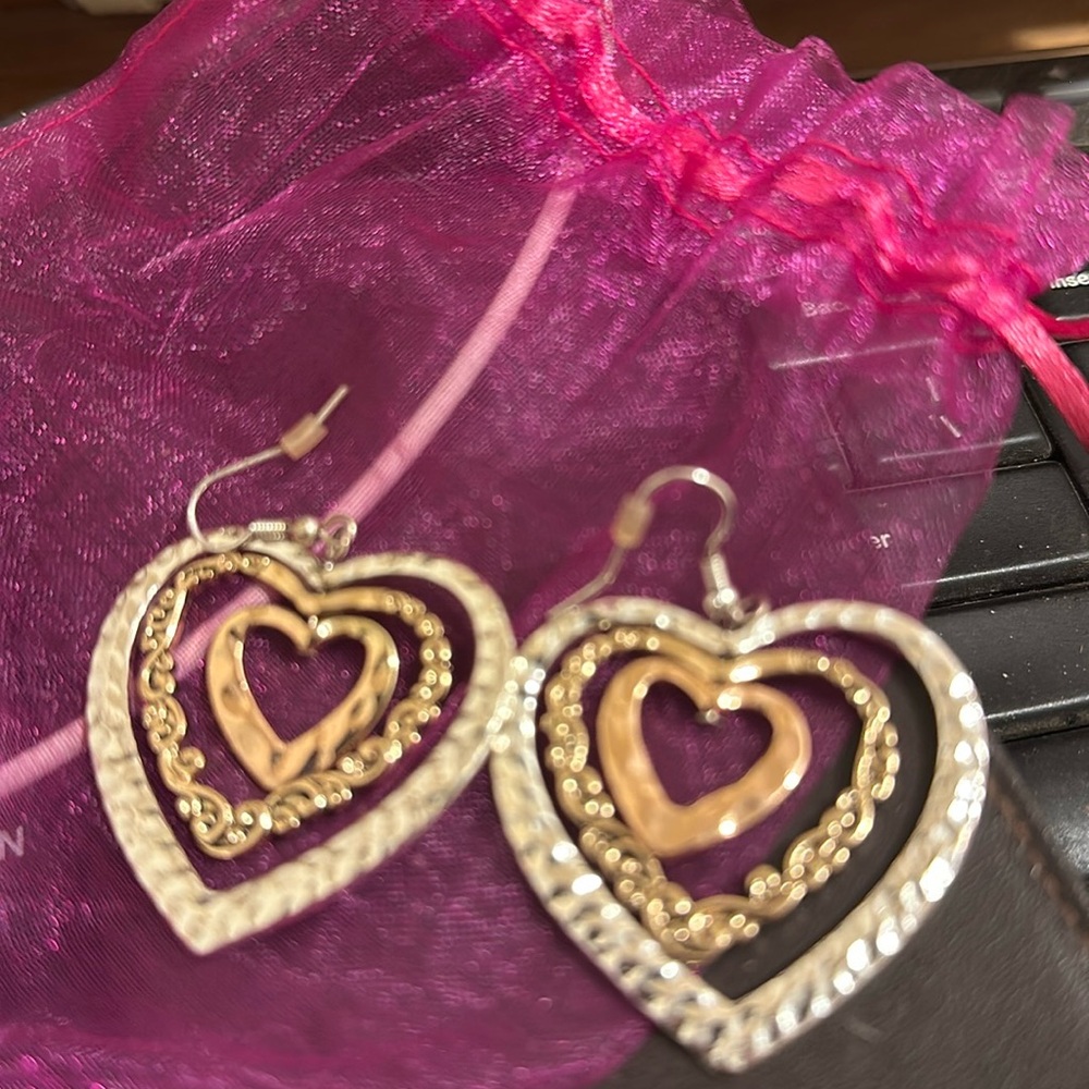 Gold heart earrings